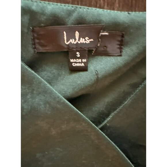Lulus Fall In Love Forest Green Midi Wrap Dress Size Small - Picture 3 of 8